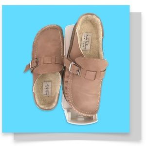 NWOT Nicole Miller Light Pink Faux Fur and suede Sharmin Mule Shoe size 7